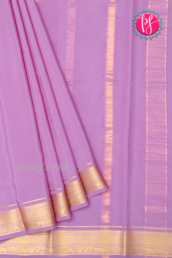 Pure Mysore Crepe Silk Saree-Mauve-PF20850