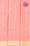 Pure Mysore Crepe Silk Saree-Chocolatebrown And Peach-PA28981