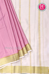 Pure Mysore Crepe Silk Saree -Lightpink And White-PF82724
