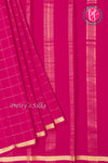 Pure Mysore Crepe Silk Saree-Singlechecks-Mejentapink-PA20527