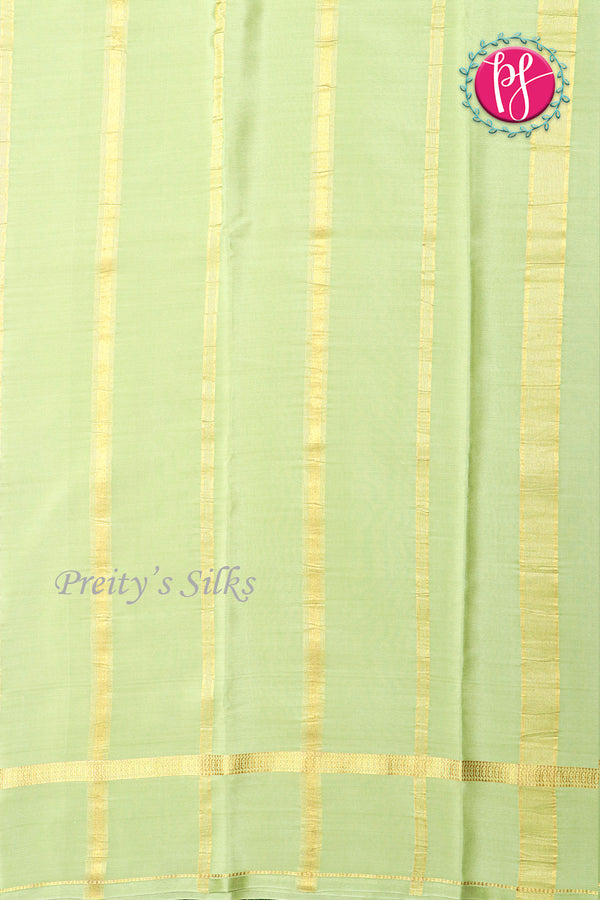 Pure Mysore Crepe Silk Saree-Pastelgreen-PA19482