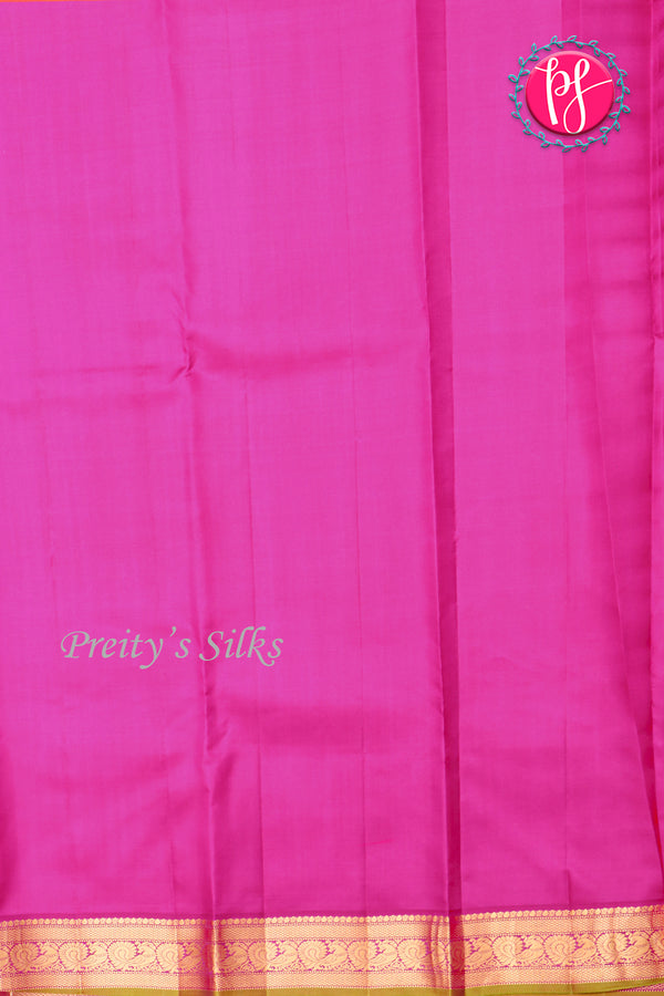 Kanchipuram Soft Silk Saree-Orange And Pink-PA20390