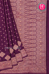 Pure Banarasi Crepe Silk Saree-Deepwine-PA22100