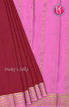 Pure Mysore Crepe Silk Saree-Mejentapink And Lightpink-PF66916