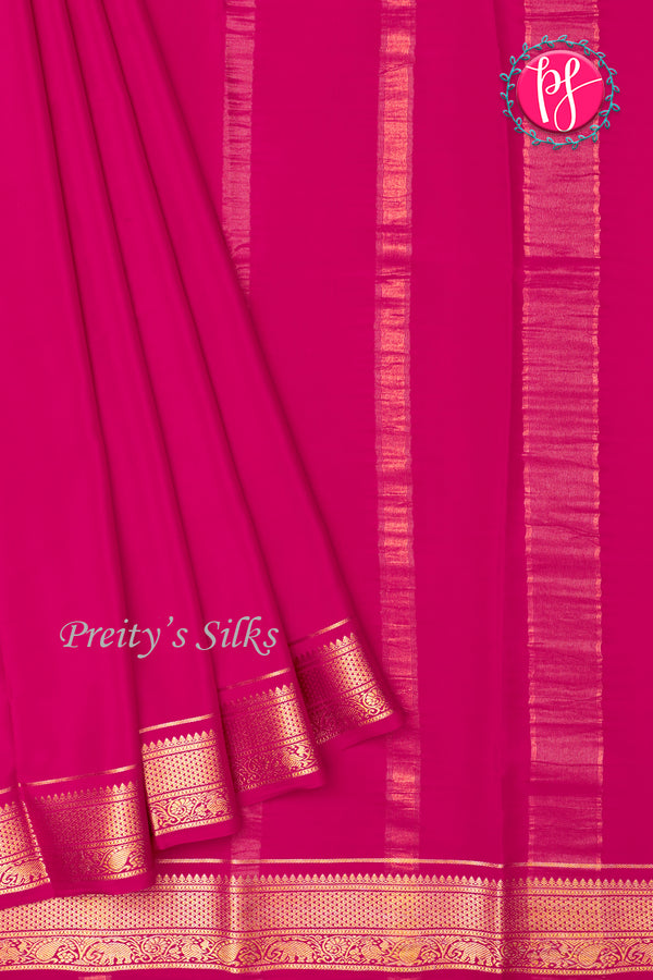 Pure Mysore Crepe Silk Saree-Mejentapink-PF20850