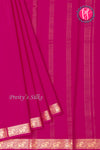 Pure Mysore Crepe Silk Saree-RaniPink-PA19804