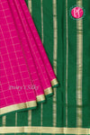 Pure Mysore Crepe Silk Saree -Mejentapink And Bottlegreen-PA09448