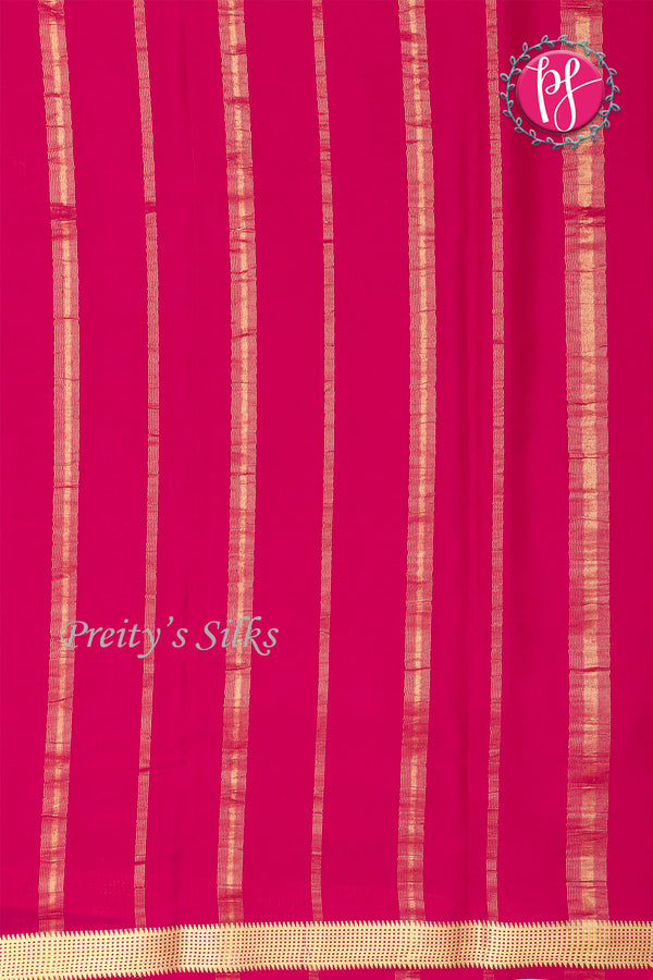 Pure Mysore Crepe Silk Saree -Royal Blue And Mejentapink-PA09448