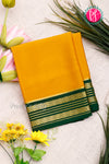 Pure Mysore Crepe Silk Saree-Yellow And Green- PA34176