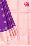 Half Pure Kanchipuram Silk Saree-Purple With Ligth Pink-PF81414