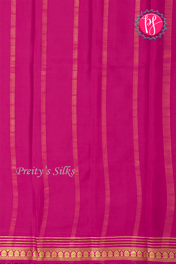 Pure Mysore Crepe Silk Saree-Rani pink-PA21845