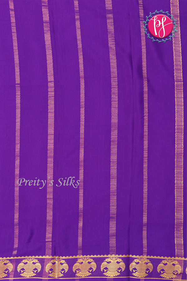 Pure Mysore Crepe Silk Saree-Gandaberunda Border-PF84405