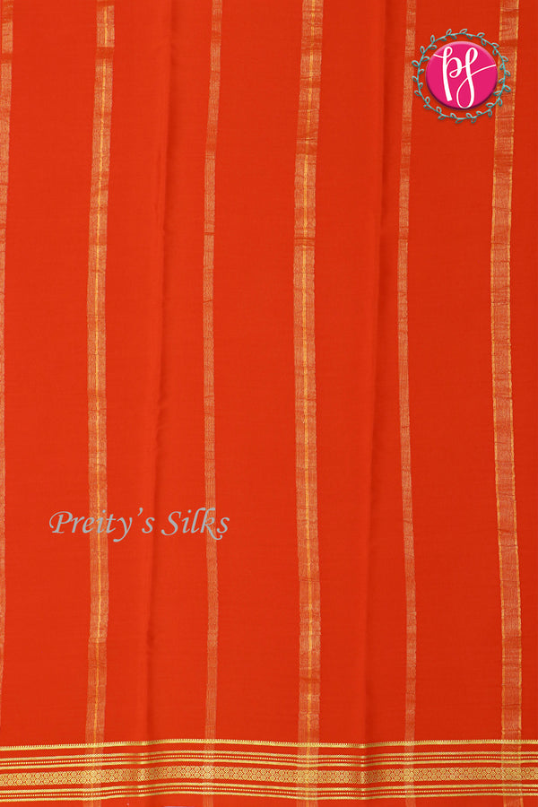 Pure Mysore Crepe Silk Saree-Orange-PA19538