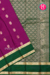 Half pure Kanchipuram Silk Saree-Deepwine And Green-PA27074