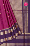 Pure Kanchipuram Silk Saree-Magenta-Rose And Navyblue-PA17570