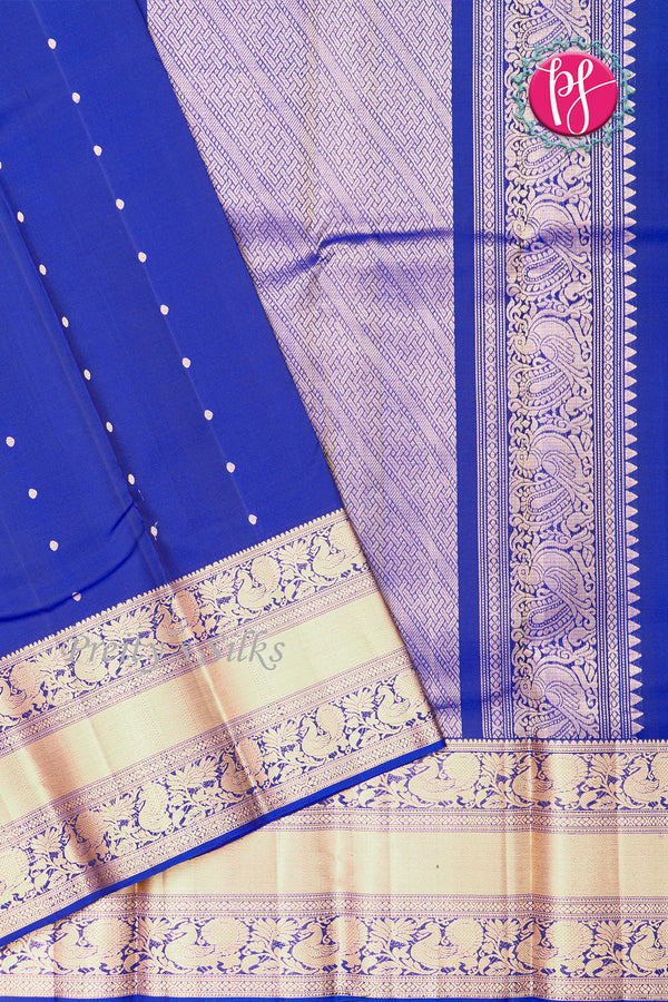 Pure Kanchipuram Silk Saree-Royalblue-PA17585