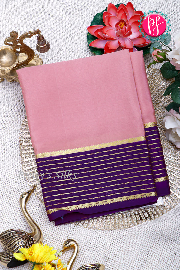 Pure Mysore Crepe Silk Saree-Onion pink And Purple-PA28903