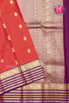Pure Kanchipuram Silk Saree-Rustorange And Purple-PF47955
