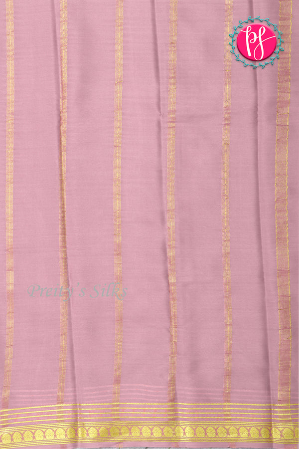 Pure Mysore Crepe Silk Saree-Mauve Pink-PA21845