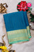 Pure Mysore Crepe Silk Saree-Deep Sky Blue And Pale Mint-PA26566