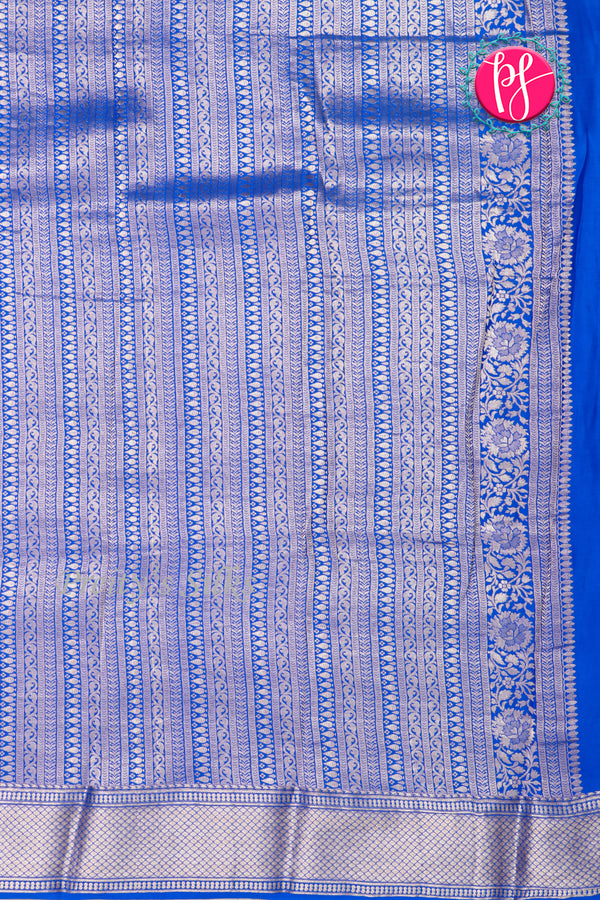 PURE KADDI BANARASI GEORGETTE SILK SAREE-Royalblue-PA23868