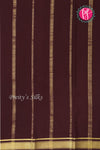 Pure Mysore Crepe Silk Saree -Teal Blue And Chocolatebrown-PA10650