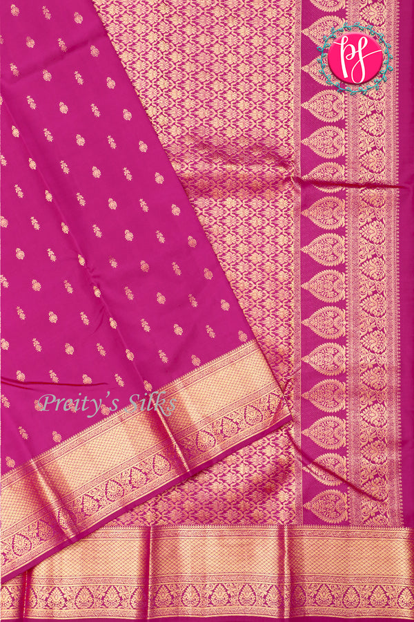 Pure Kanchipuram Silk Saree-Mejentapink-PA27609