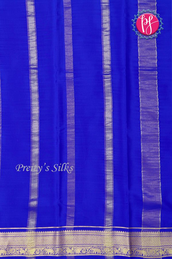 Pure Mysore Crepe Silk Saree -Royalblue-PA01334