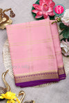 Pure Mysore Crepe Silk Saree-Double checks-Rosepink And Purple-PA26523