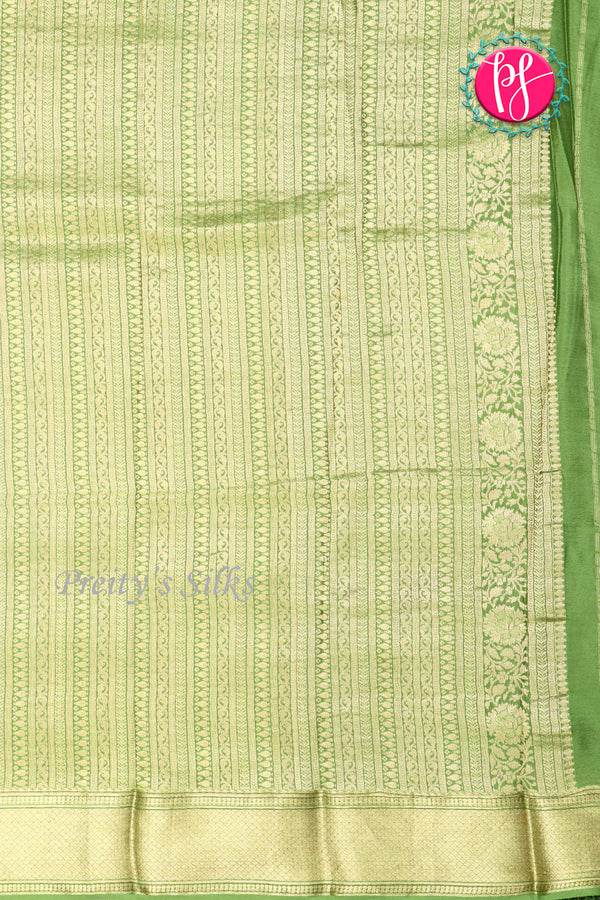 PURE KADDI BANARASI GEORGETTE SILK SAREE-Green-PA23868