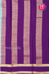 Pure Mysore Crepe Silk Saree -Skyblue And Deeppurple-PF86048
