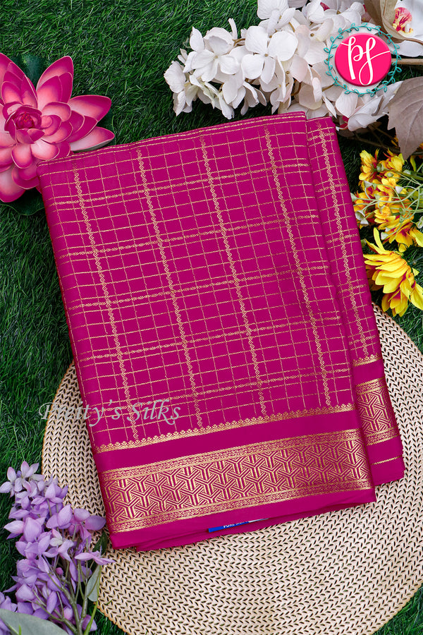 Pure Mysore Crepe Silk Saree-Mejentapink-PA26341
