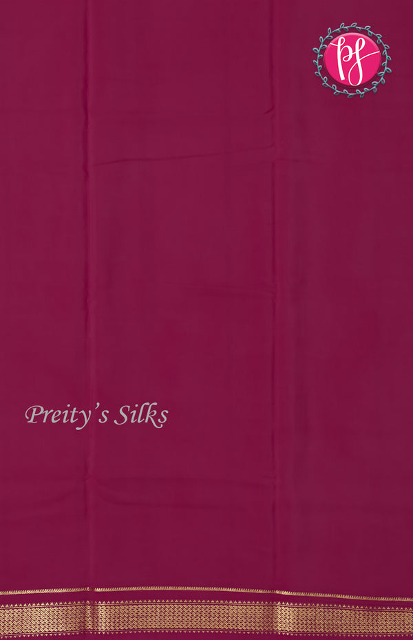 Pure Mysore Crepe Silk saree-Orange And Pink-PF47053