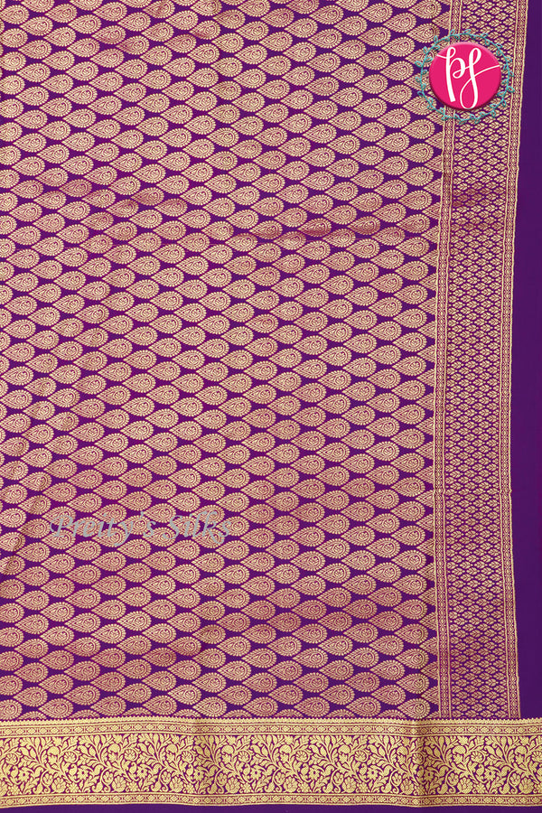 Pure Mysore Crepe Silk Saree -Lilac And Purple-PA01166