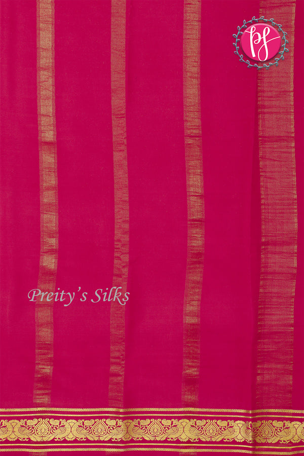 Pure Mysore Crepe Silk Saree-Muted Clay And Pink And skyblue-PA86236