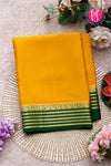 Pure Mysore Crepe Silk Saree-Yellow And BottleGreen-PA28717