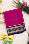 Pure Mysore Crepe Silk Saree-Pink And Navyblue- PA34176