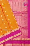 Half Pure Kanchipuram Silk Saree-Mustard yellow And Pink-PF04459