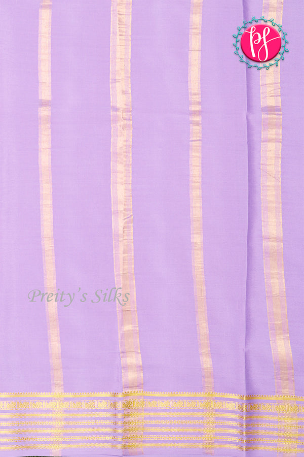 Pure Mysore Crepe Silk Saree-Purple And Lightlavender-PF73884