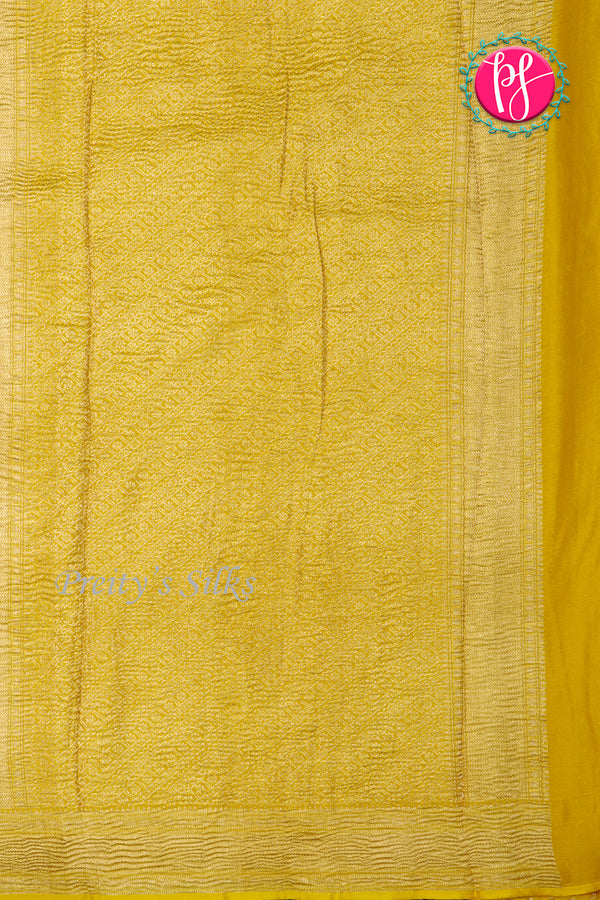 PURE KADDI BANARASI GEORGETTE SILK SAREE-Olive Green-PA23860