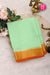 Pure Mysore Crepe Silk Saree-Mint green And Orange-PA22316