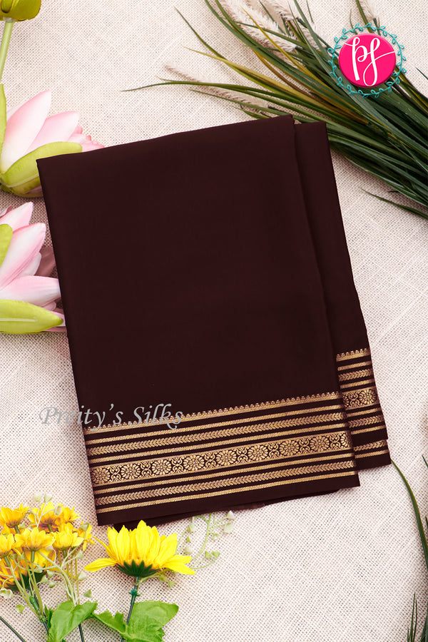 Pure Mysore Crepe Silk Saree-Deepmaroon-PA35304