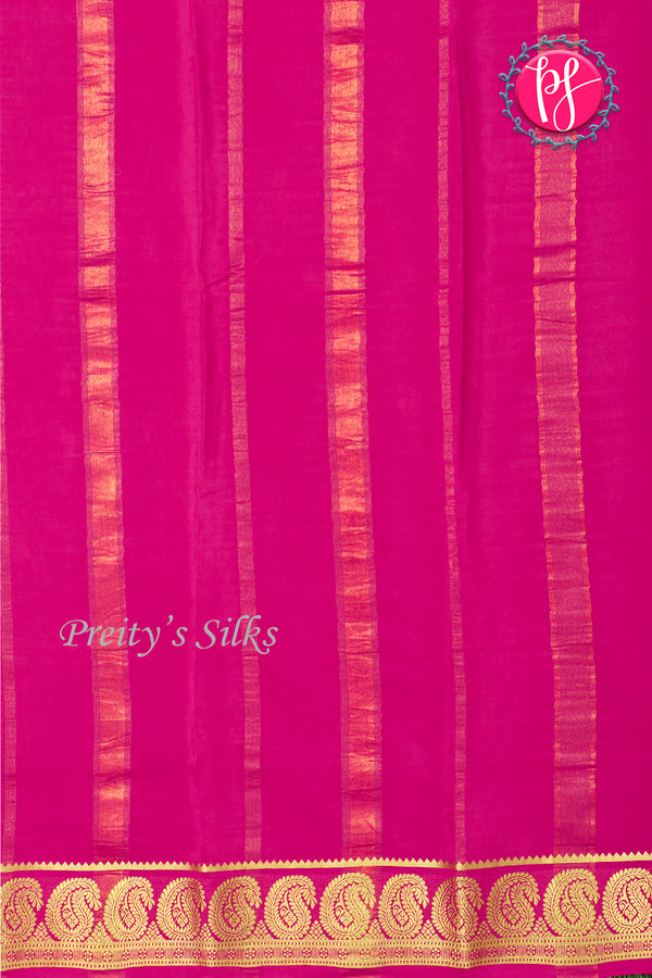 Pure Mysore Crepe Silk Saree-Skyblue And Mejentapink-PA20648