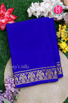 Pure Mysore Crepe Silk Saree-Gandaberunda Border-Royalblue-PA26362