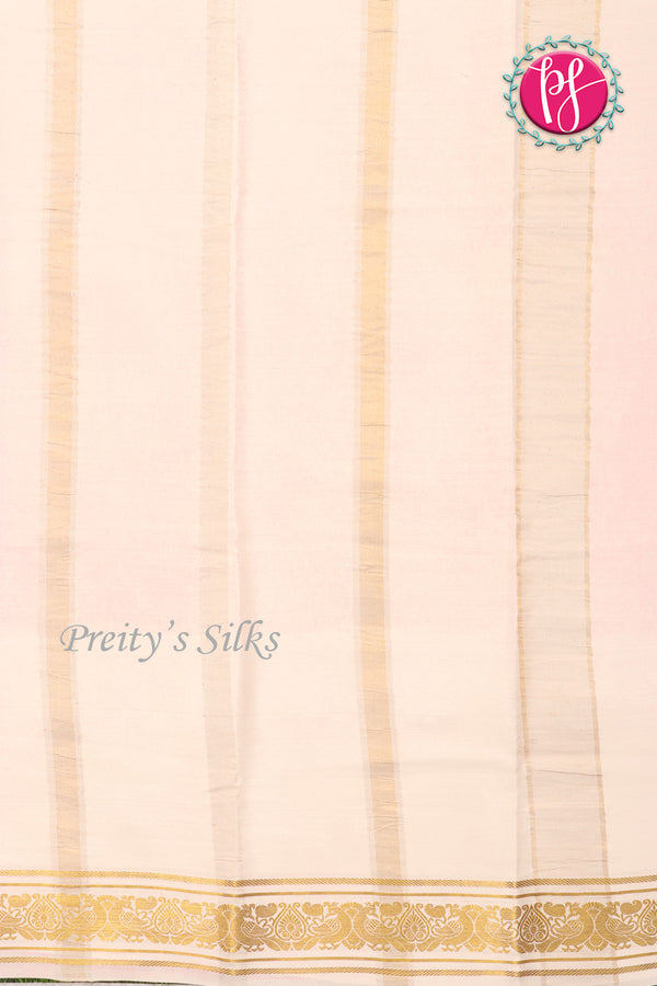 Pure Mysore Crepe Silk Saree -Lightpink And White Red-PA01237