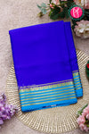 Pure Mysore Crepe Silk Saree-Royalblue And Skyblue-PA28717