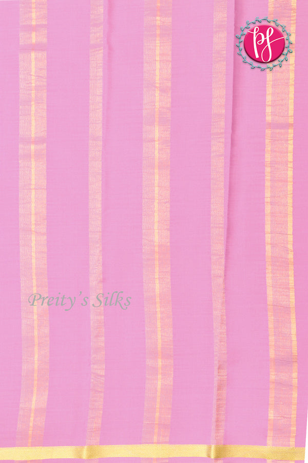 Pure Mysore Crepe Silk Saree (With singlechecks) -Lilac-PA10730