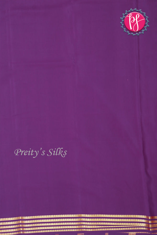Pure Mysore Crepe Silk Saree-Light Kankambara and Purple-PA19960