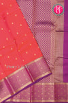 Half Pure Kanchipuram Silk Saree-Red And Wine-PA24692