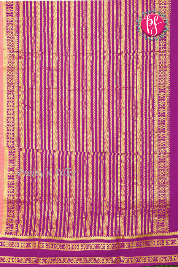 Pure Mysore Crepe Silk Saree -Lightpink And Mejentapink-PF86103